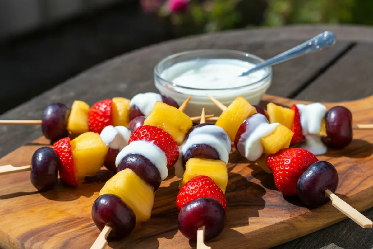 Fruit Kabobs with Yogurt Dip