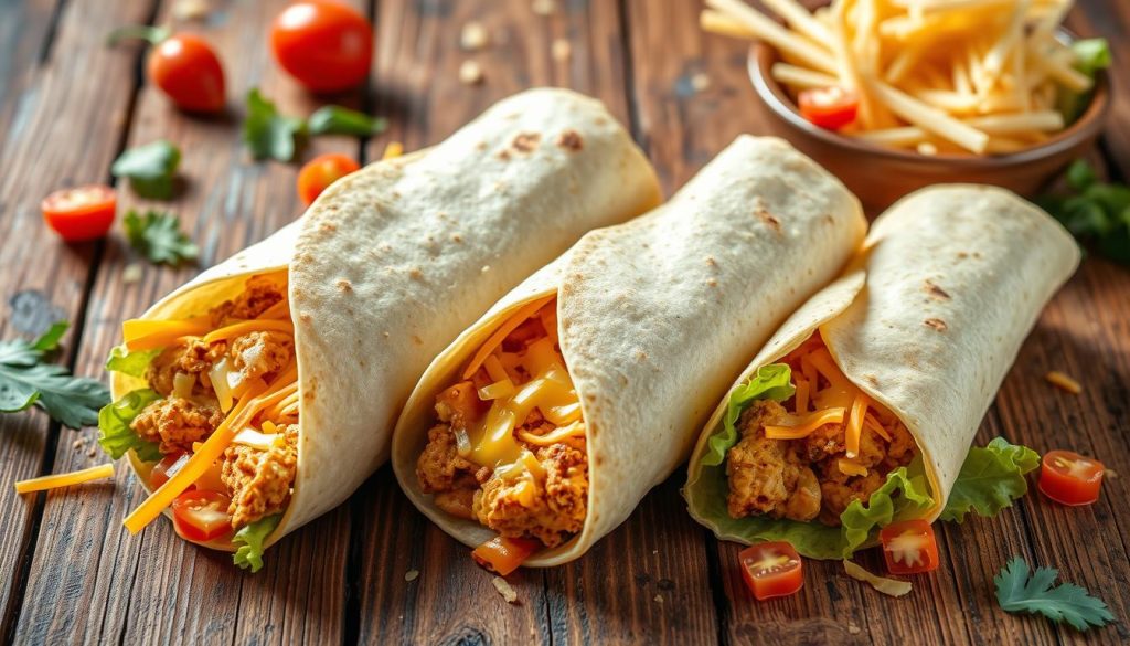 Cheesy Garlic Chicken Wraps