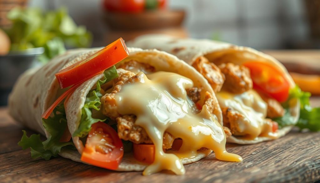 Customizable Cheesy Garlic Chicken Wraps