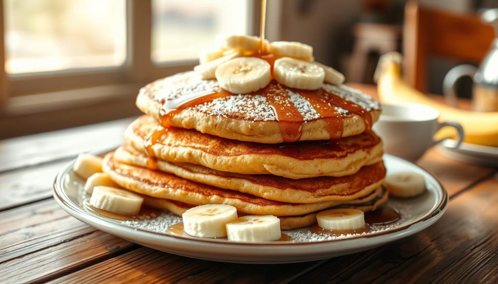 Fluffy banana bread pancakes