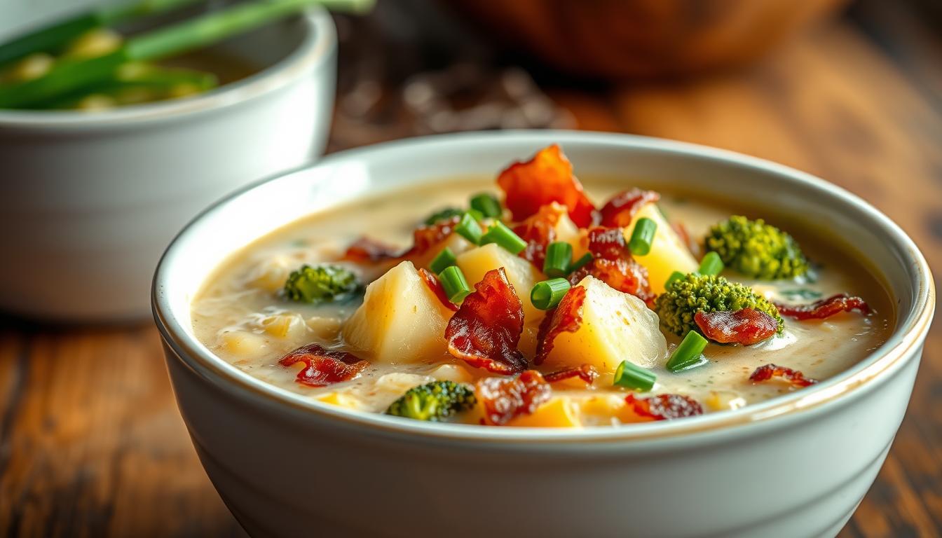 LOADED BROCCOLI, CHEESE, & POTATO SOUP