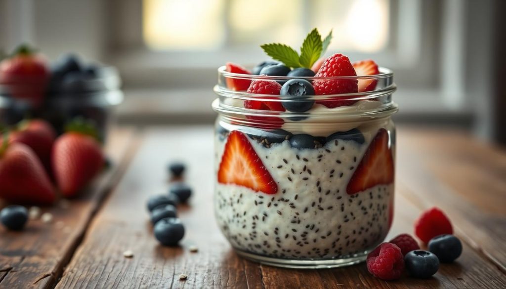 Overnight Oats with Chia Seeds and Berries