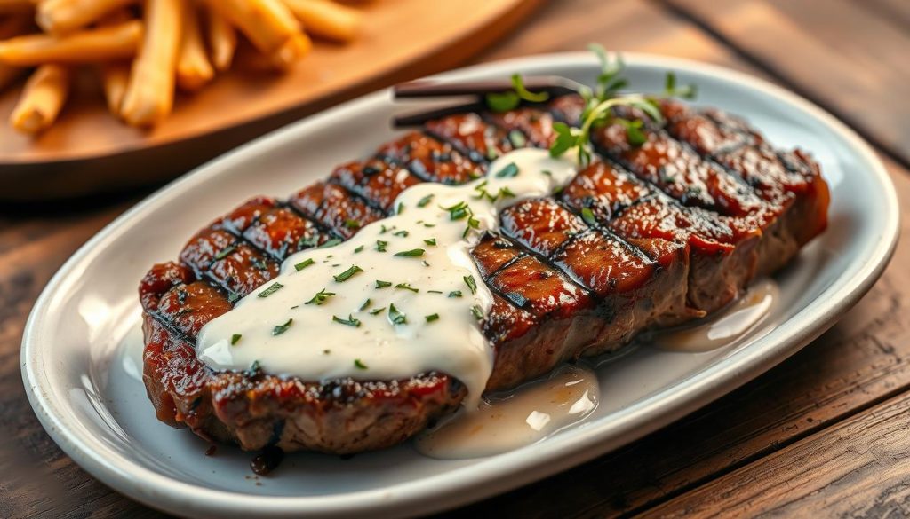 Peppercorn Steak with Creamy Sauce