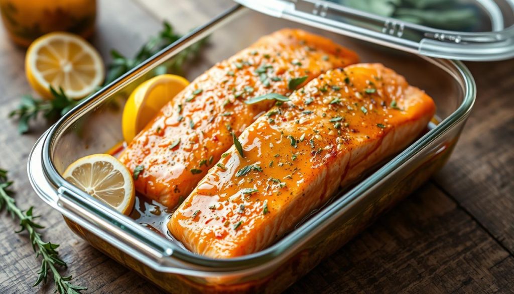 Storing and reheating honey mustard glazed salmon