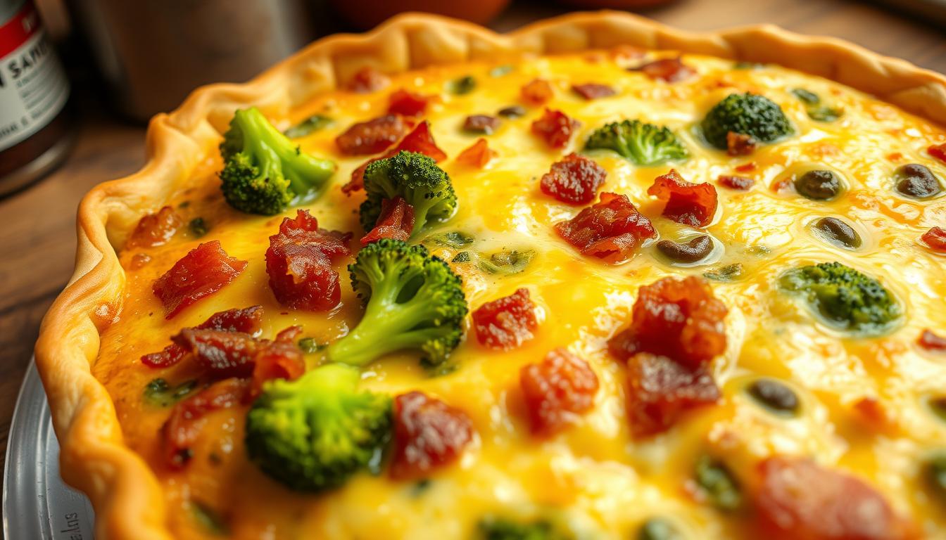 cheesy broccoli bacon quiche