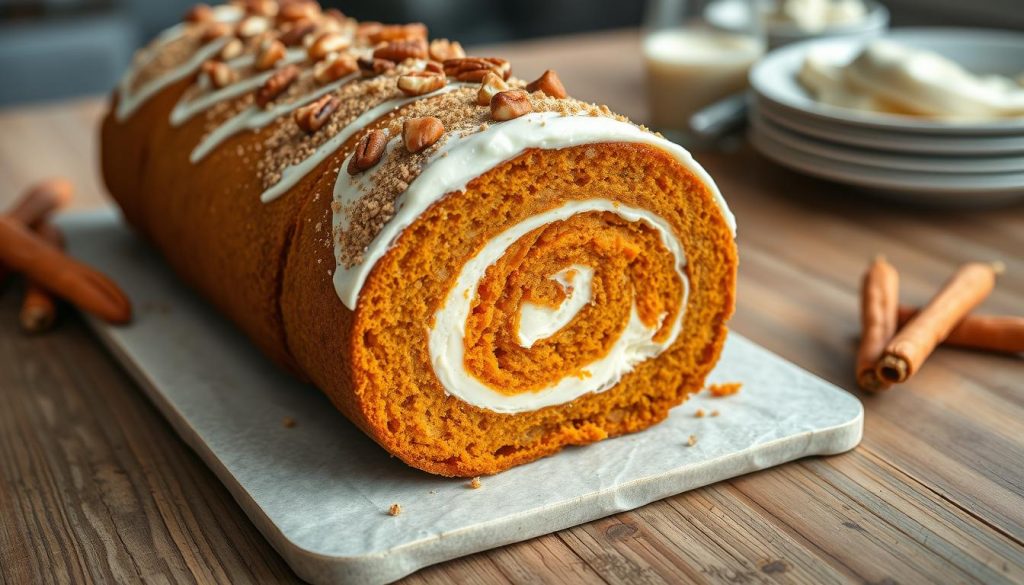 Carrot Cake Roll with Cream Cheese Filling