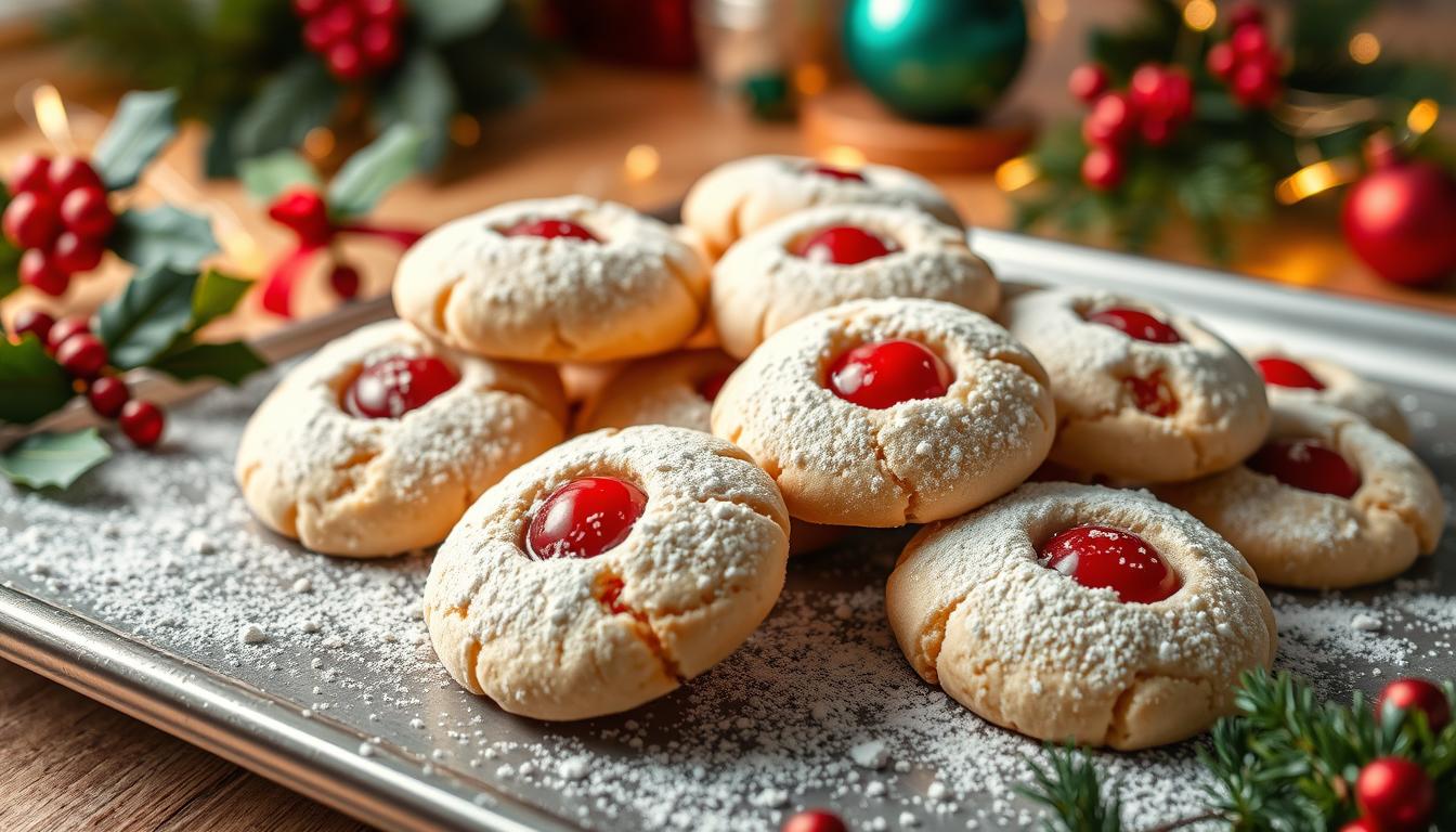 Christmas Maraschino Cherry Shortbread Cookies