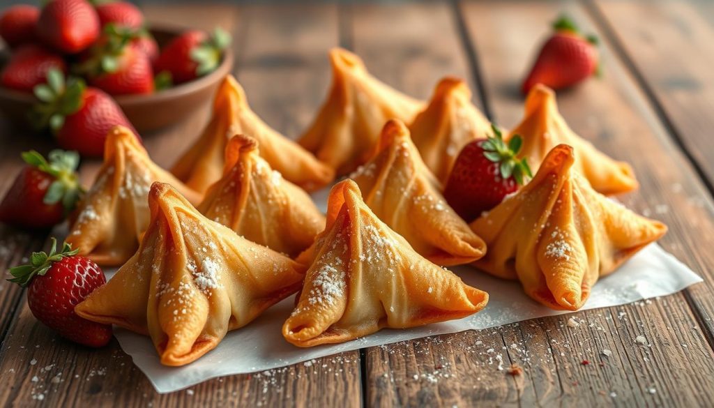 Crispy Strawberry Wontons