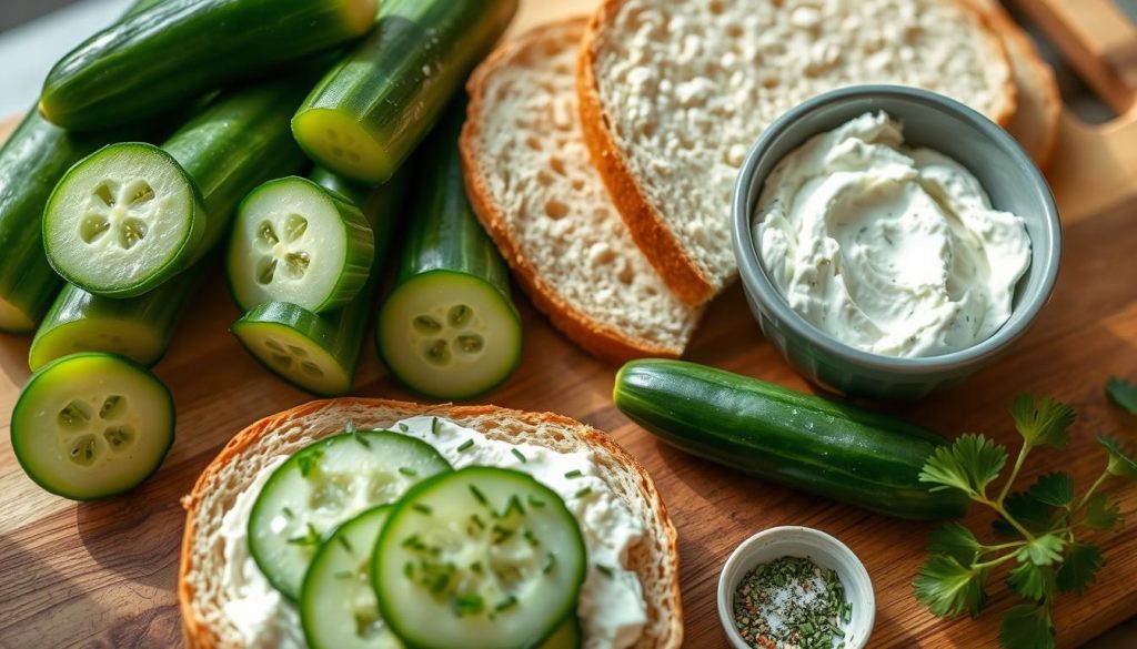 Cucumber Cream Cheese Sandwiches Ingredients