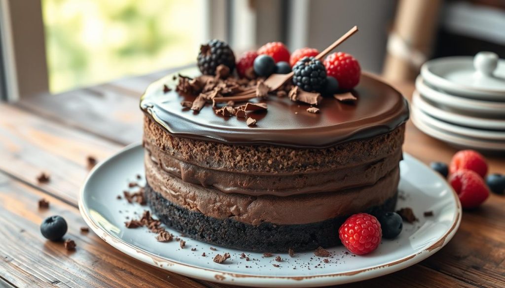 Decadent Dark Chocolate Mousse Cake