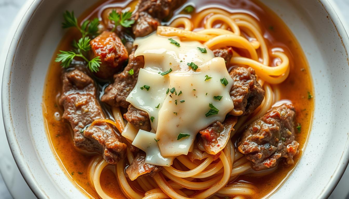 French Onion Beef and Noodles