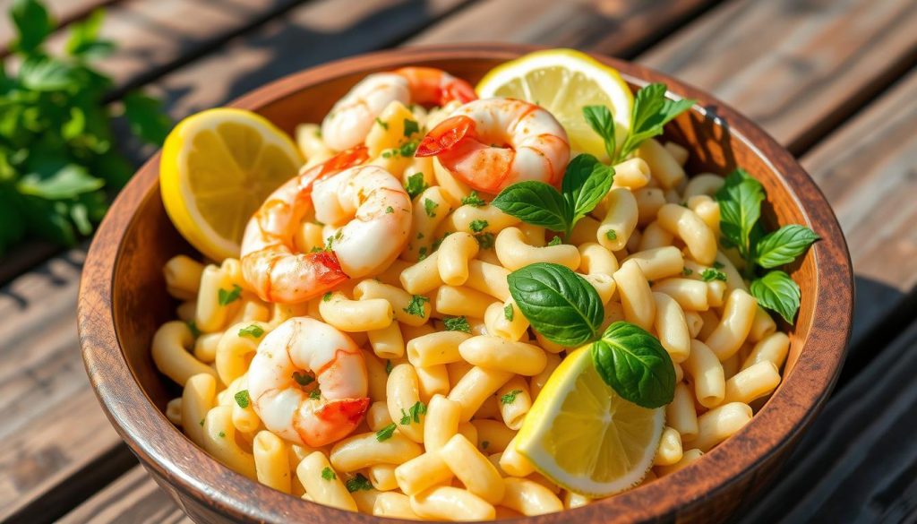 Grandma Bellows' Lemony Shrimp Macaroni Salad with Herbs