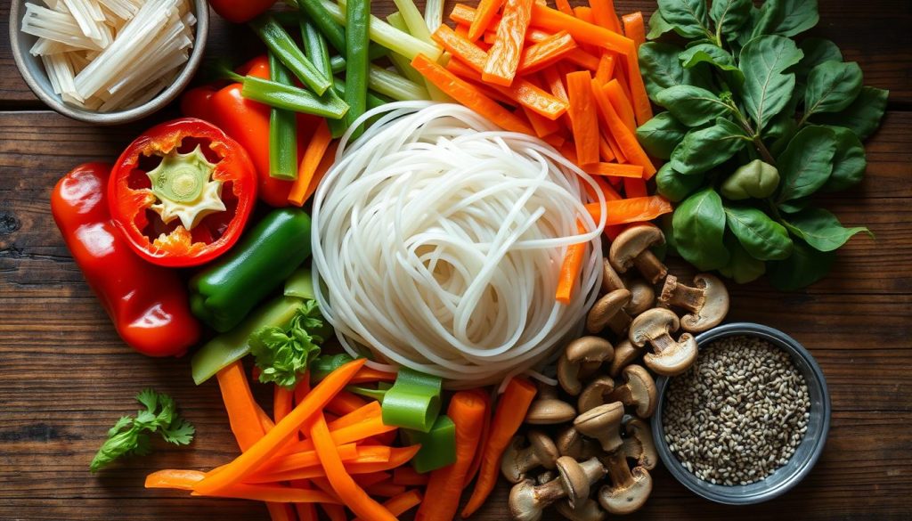 Japchae ingredients