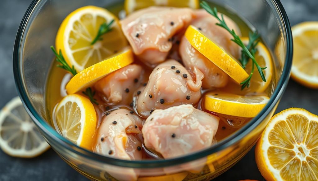 Marinating chicken