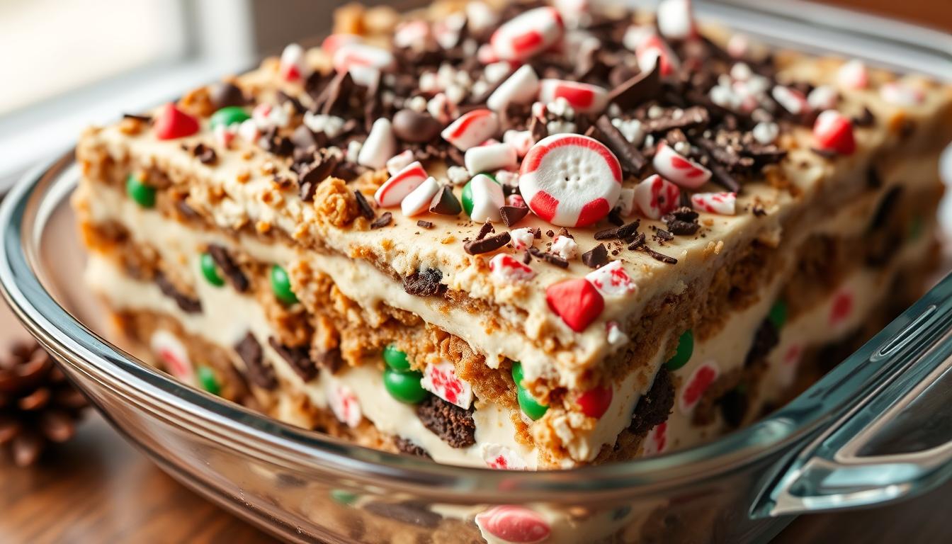 No Bake Christmas Cookie Lasagna