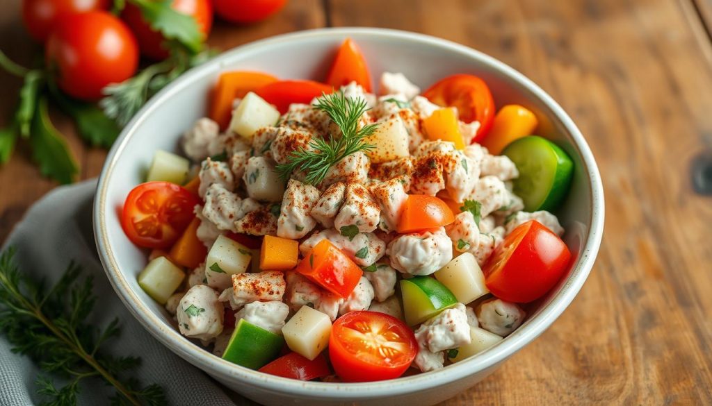 Tuna salad with herbs and spices