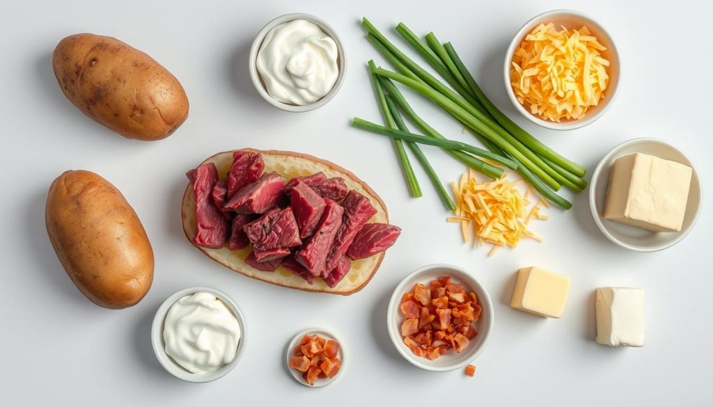 steak and potato ingredients